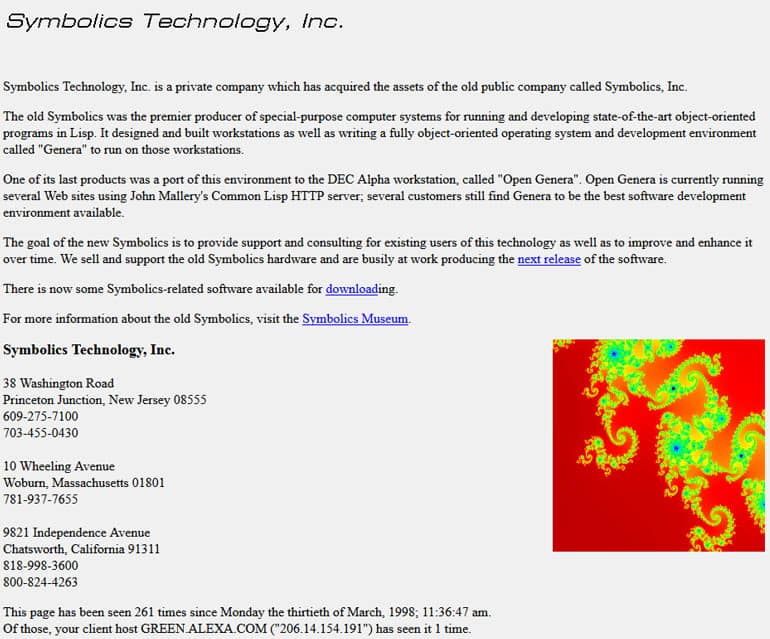 symbolics.com was the first ever registered domain name